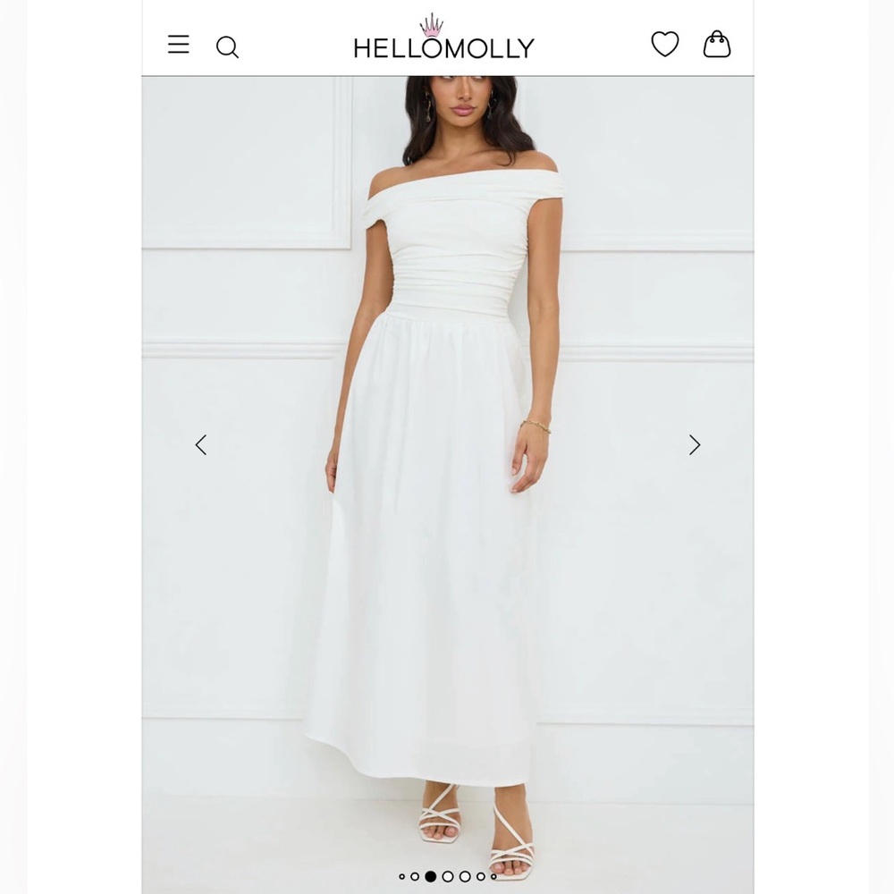 Hello Molly white off shoulder midi dress